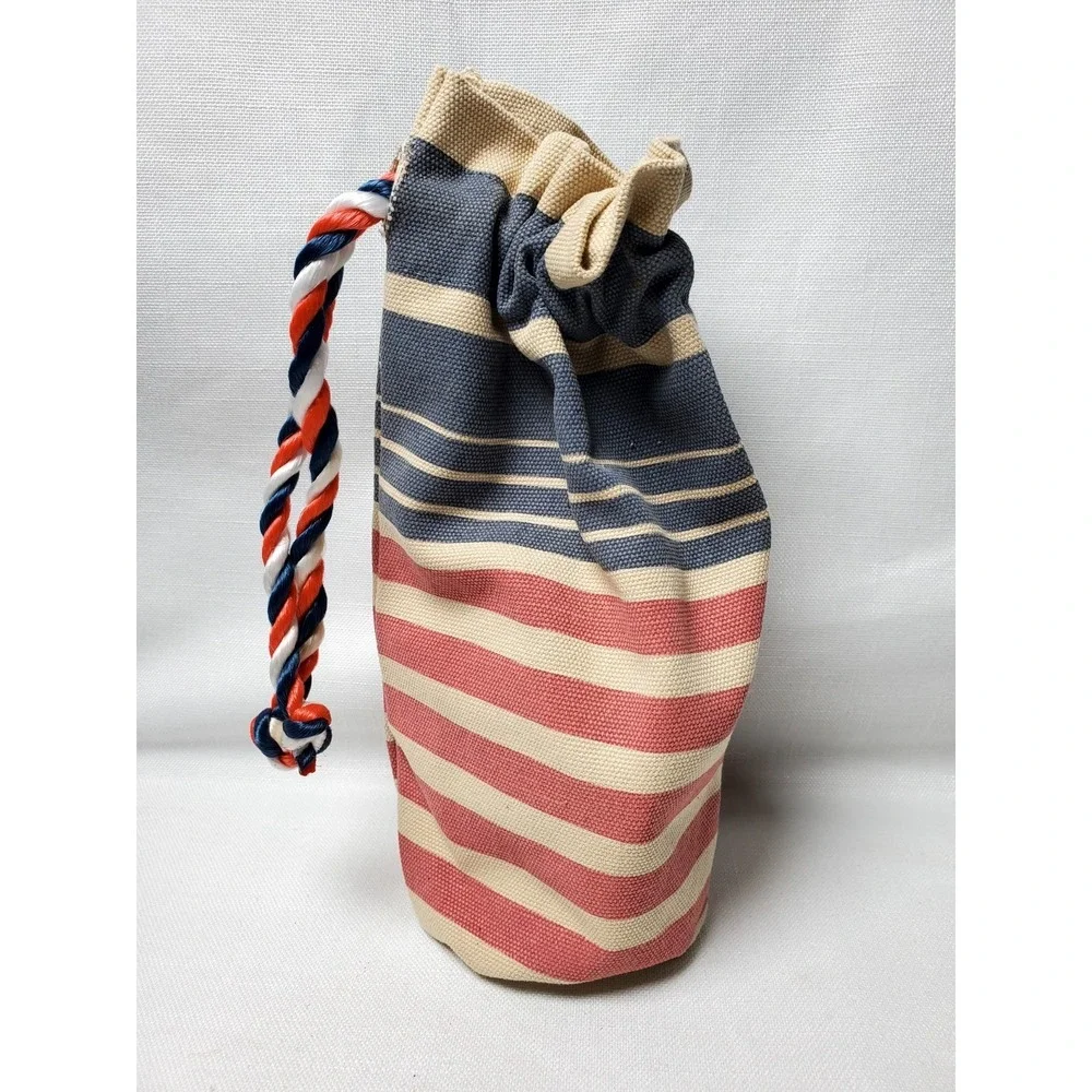 Tito's Handmade Vodka Canvas Bottle Bag Patriotic Red White Blue Drawstring Gift